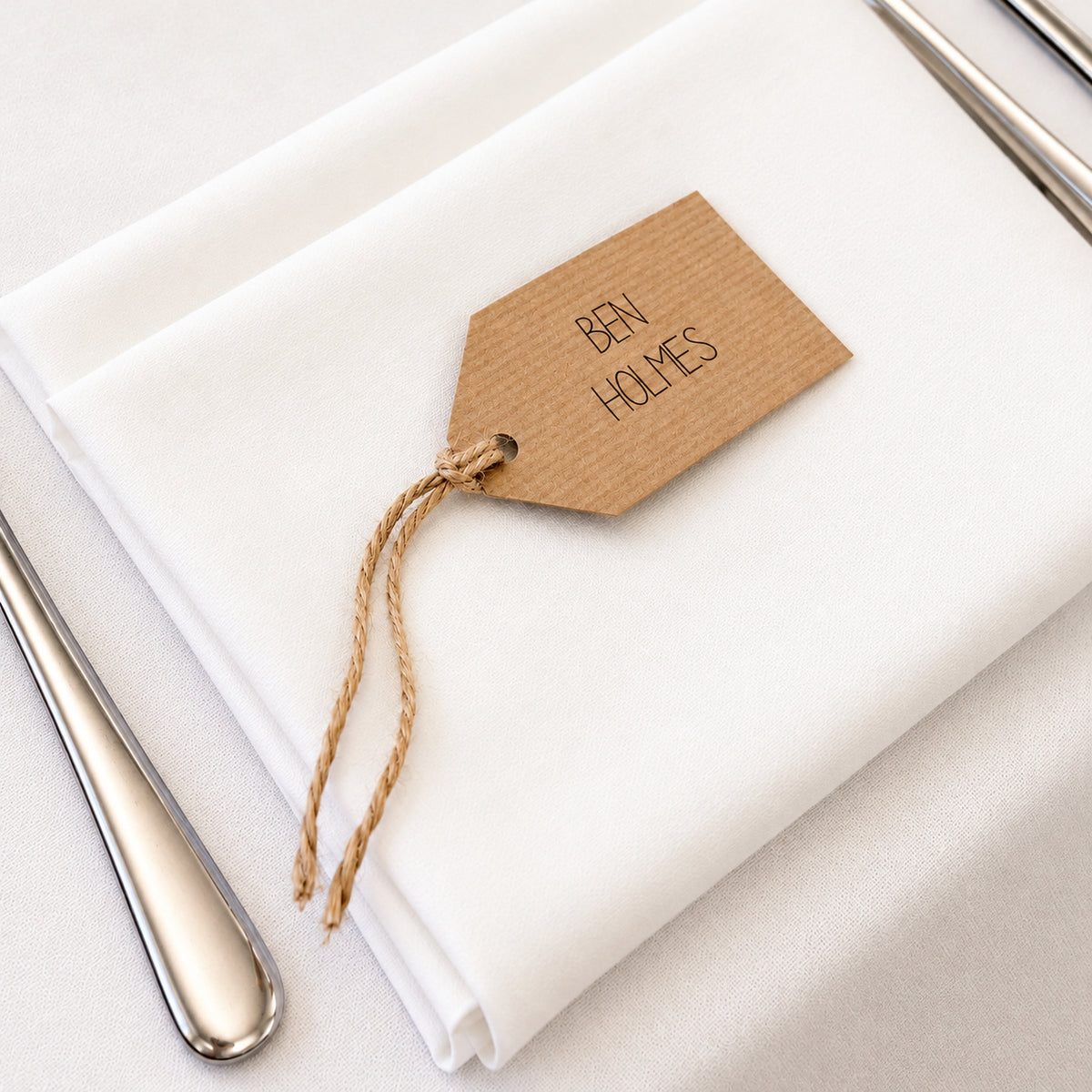 Rustic Kraft Luggage Tag Placecards with Twine