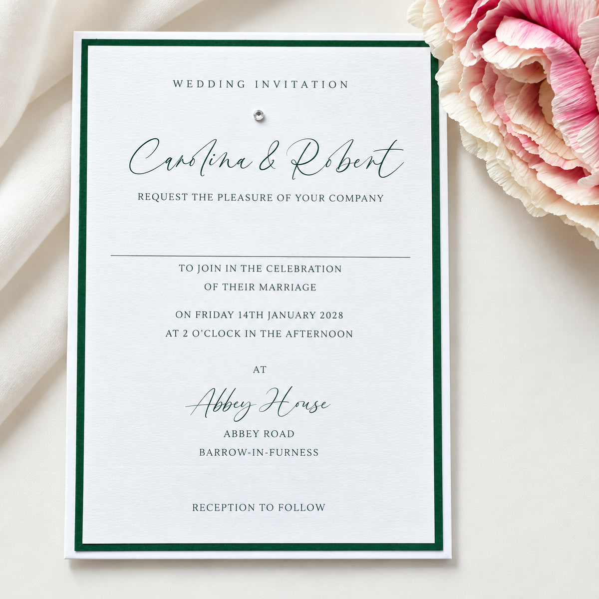 Flat Mounted Wedding Invitation