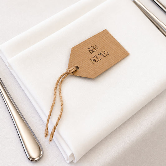 Rustic Kraft Luggage Tag Placecards with Twine