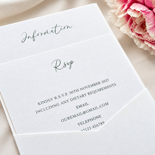 Flat Mounted Pocketcard Wedding Invitation